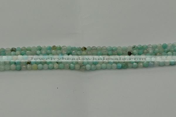 CAM1560 15.5 inches 4mm faceted round Russian amazonite beads