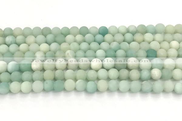 CAM1795 15 inches 4mm round matte amazonite beads