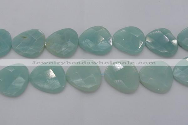 CAM367 15.5 inches 33*33mm faceted triangle amazonite beads