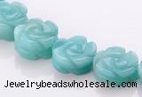 CAM78 5*12mm natural amazonite carved flower beads Wholesale