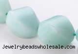 CAM87 17*21mm twisted pebble natural amazonite beads Wholesale