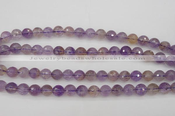 CAN153 15.5 inches 10mm faceted round natural ametrine beads