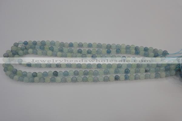 CAQ470 15.5 inches 6mm round natural aquamarine beads