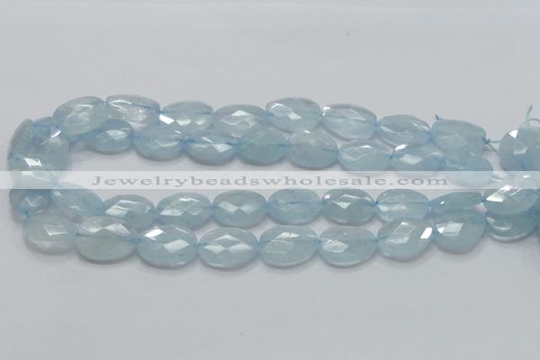 CAQ52 15.5 inches 15*20mm faceted oval natural aquamarine beads