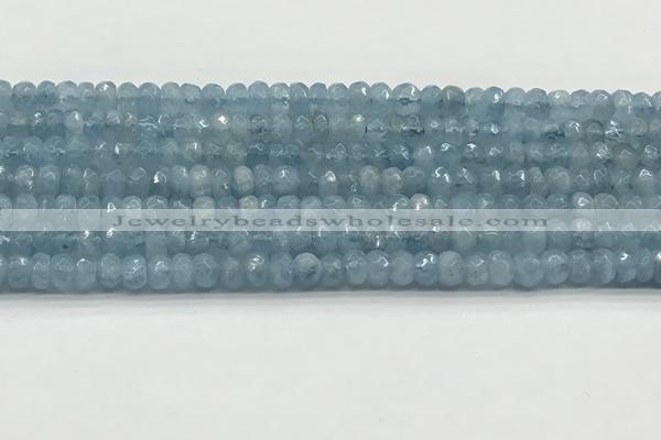 CAQ890 15.5 inches 3.5*6mm faceted rondelle aquamarine beads