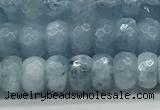 CAQ891 15.5 inches 4*7mm faceted rondelle aquamarine beads