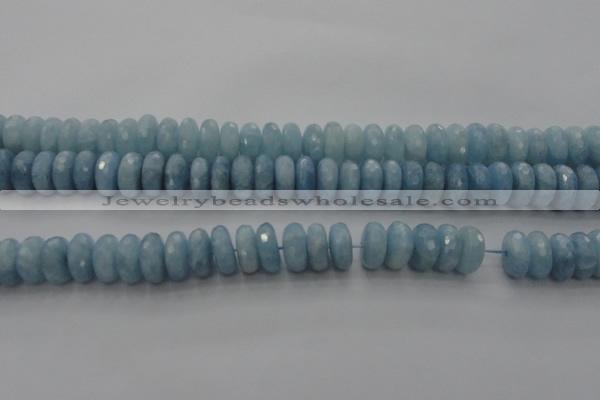 CAQ90 15.5 inches 6*13mm faceted rondelle AA grade aquamarine beads