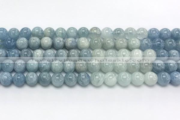 CAQ937 15 inches 10mm round aquamarine gemstone beads