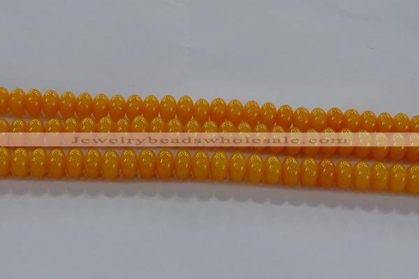 CAR410 15.5 inches 6*9mm rondelle synthetic amber beads wholesale