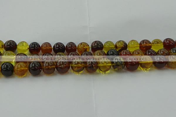 CAR505 15.5 inches 12mm - 13mm round natural amber beads wholesale