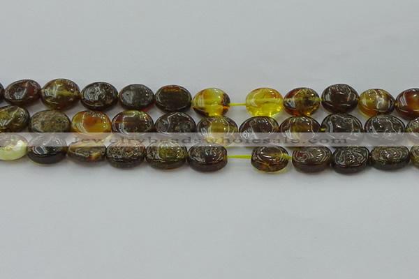 CAR547 15.5 inches 10*12mm - 11*14mm oval natural amber beads