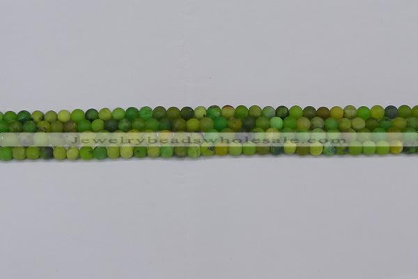 CAU410 15.5 inches 4mm round matte Australia chrysoprase beads