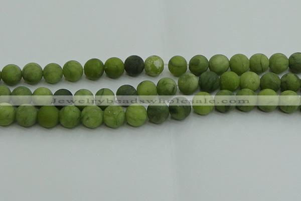 CAU513 15.5 inches 10mm round matte Chinese chrysoprase beads