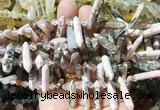 CBBS112 Top drilled 6*20mm - 8*30mm hexahedral prism rhodochrosite beads