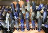 CBBS139 Centre drilled 6*20mm - 11*35mm hexahedral prism sodalite beads