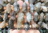 CBBS149 Centre drilled 8*20mm - 14*30mm hexahedral prism sunstone beads