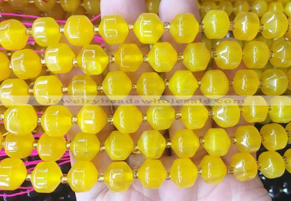 CCBS157 15 inches 10mm faceted prism agate beads wholesale