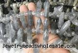 CBBS169 Top drilled 8*28mm - 9*30mm hexahedral prism cloudy quartz beads