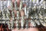 CBBS181 Top drilled 8*28mm - 9*30mm hexahedral prism dalmatian jasper beads