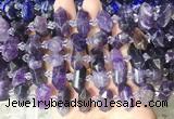 CBBS193 Centre drilled 7*16mm - 11*25mm hexahedral prism amethyst beads wholesale