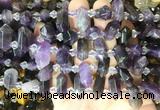 CBBS209 Top drilled 7*16mm - 11*25mm hexahedral prism amethyst beads wholesale