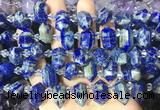 CBBS216 Top drilled 7*16mm - 11*25mm hexahedral prism lapis lazuli beads wholesale