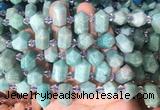 CBBS219 Top drilled 7*16mm - 11*25mm hexahedral prism amazonite beads wholesale
