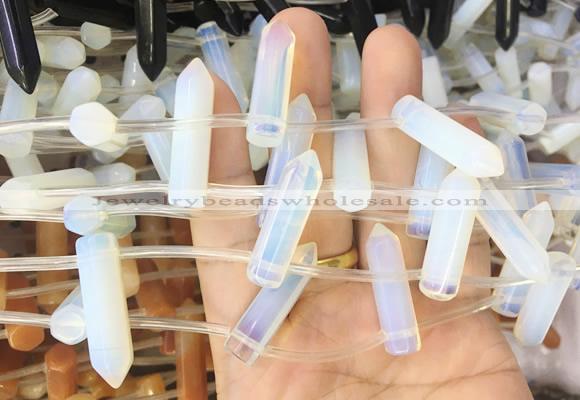 CBBS90 15 inches 8*30mm - 8*32mm hexahedral prism opalite beads