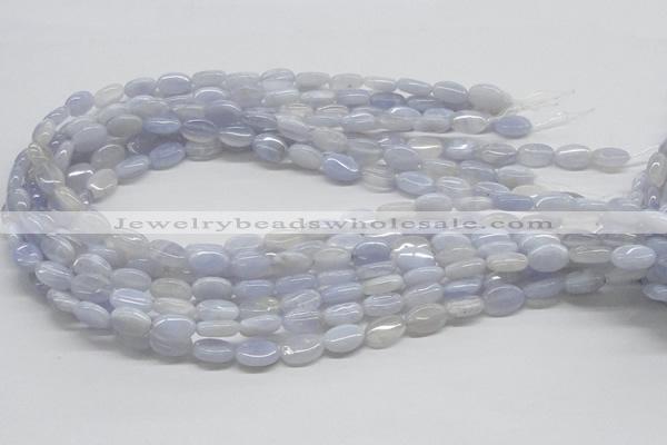 CBC08 15.5 inches 8*12mm oval blue chalcedony beads wholesale