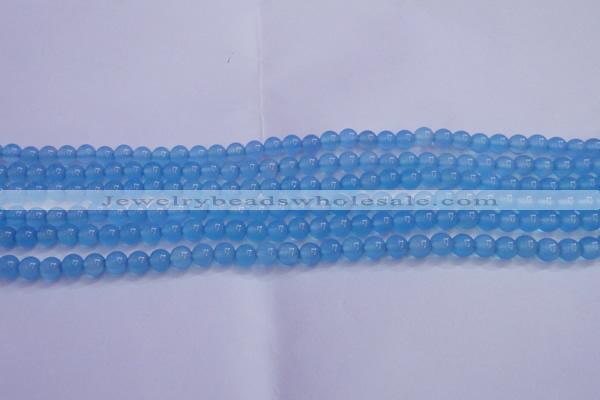 CBC251 15.5 inches 6mm A grade round ocean blue chalcedony beads