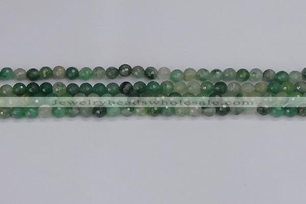 CBC700 15.5 inches 4mm faceted round African green chalcedony beads