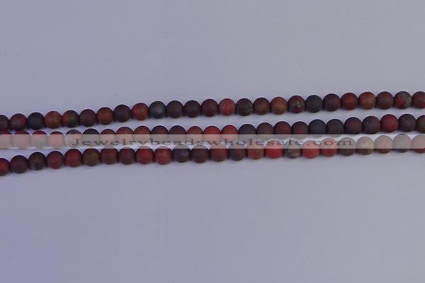 CBD361 15.5 inches 6mm round matte poppy jasper beads wholesale