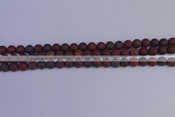 CBD362 15.5 inches 8mm round matte poppy jasper beads wholesale