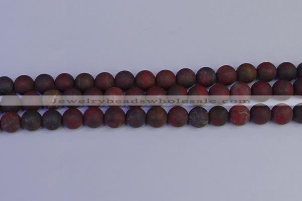 CBD364 15.5 inches 12mm round matte poppy jasper beads wholesale
