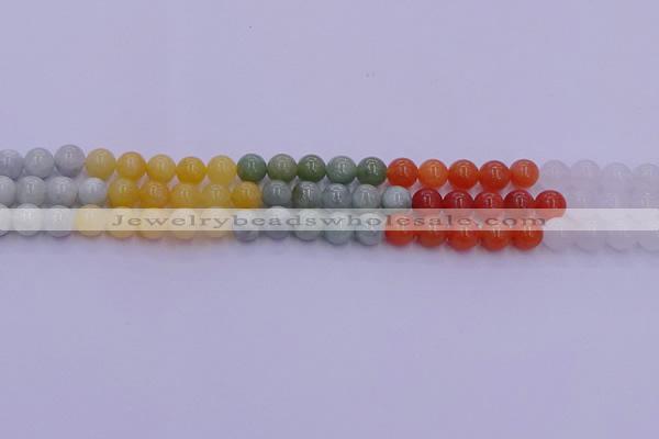 CBJ662 15.5 inches 8mm round mixed jade beads wholesale