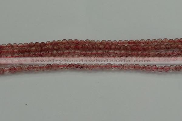 CBQ300 15.5 inches 4mm round natural strawberry quartz beads