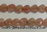 CBQ34 15.5 inches 10*10mm heart strawberry quartz beads wholesale