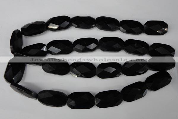 CBS320 15.5 inches 18*30mm faceted rectangle blackstone beads wholesale