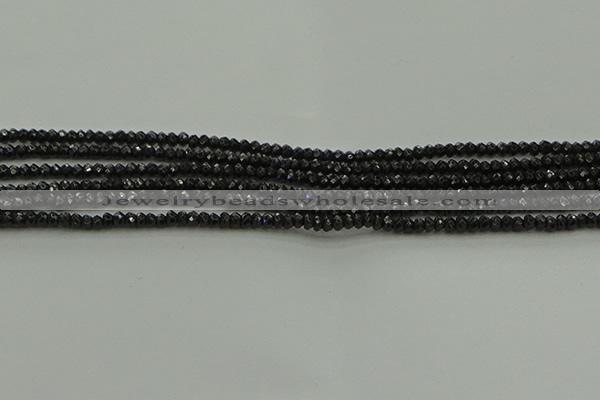 CBS531 15.5 inches 1.5*2.5mm faceted rondelle black spinel beads