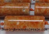CCA468 15.5 inches 15*40mm tube orange calcite gemstone beads