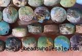 CCB1050 15 inches 4mm faceted coin turquoise beads