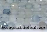 CCB1137 15 inches 4mm faceted coin aquamarine beads