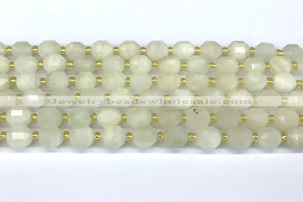 CCB1246 15 inches 7*8mm faceted white moonstone beads