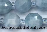 CCB1466 15 inches 9mm - 10mm faceted aquamarine beads