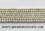 CCB824 15.5 inches 6mm round matte ivory jasper gemstone beads wholesale