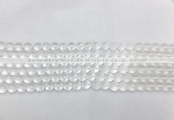 CCBS02 15 inches 4mm faceted round white crystal beads wholesale
