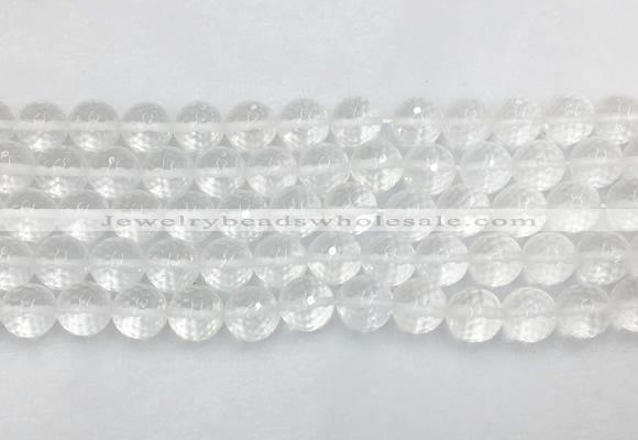 CCBS05 15 inches 10mm faceted round white crystal beads wholesale