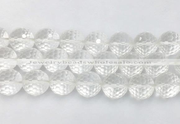 CCBS09 15 inches 18mm faceted round white crystal beads wholesale