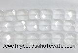 CCBS19 15 inches 20mm faceted square white crystal beads wholesale