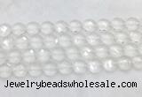 CCBS22 15 inches 14mm faceted coin white crystal beads wholesale